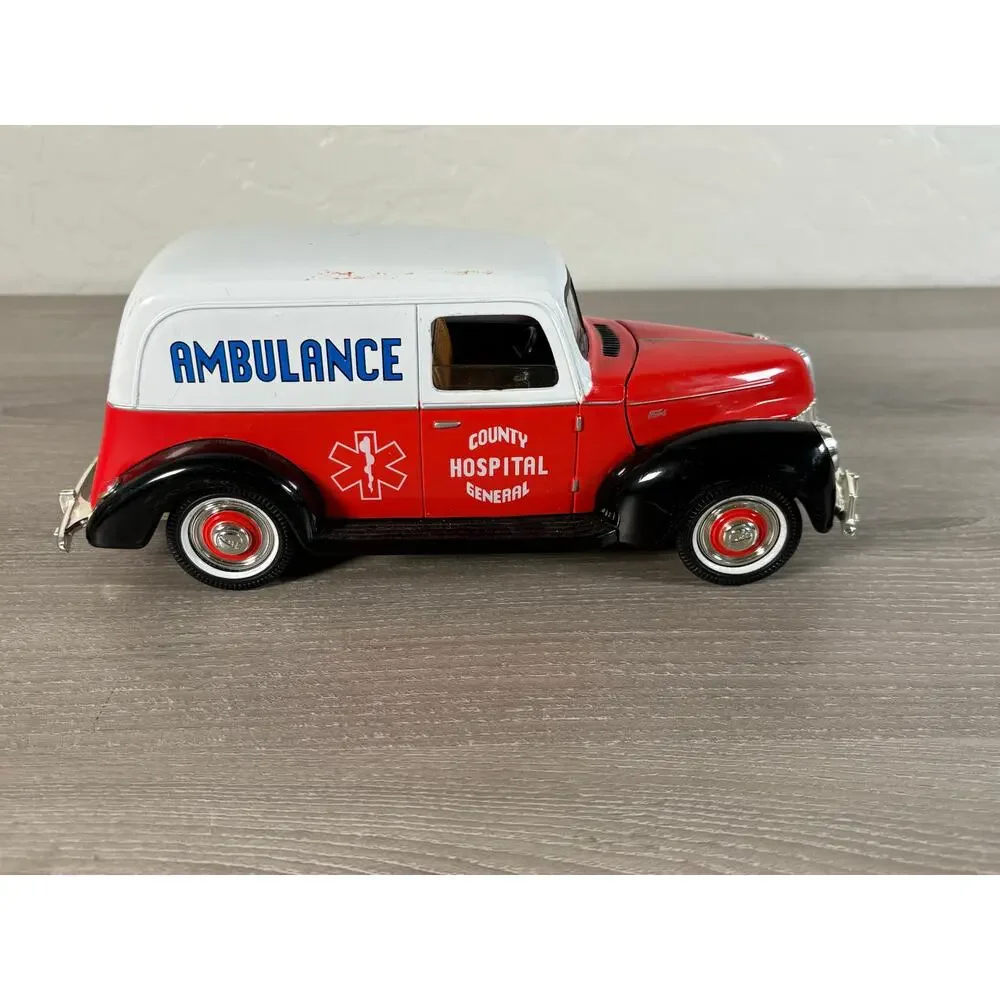 1940 Ford Ambulance Golden Wheel Die Cast Piggy Bank- EUC